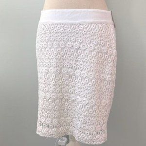 Banana Republic Factory Crochet White Skirt